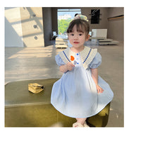 Load image into Gallery viewer, Baby Kid Girls Color-blocking Love heart Print Dresses Wholesale 230227744
