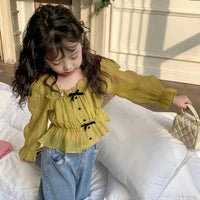Load image into Gallery viewer, Baby Kid Girls Solid Color Bow Tops Wholesale 230227761
