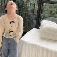 Load image into Gallery viewer, Baby Kid Girls Solid Color Bow Tops Wholesale 230227761
