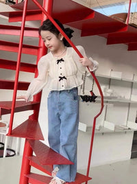 Load image into Gallery viewer, Baby Kid Girls Solid Color Bow Tops Wholesale 230227761
