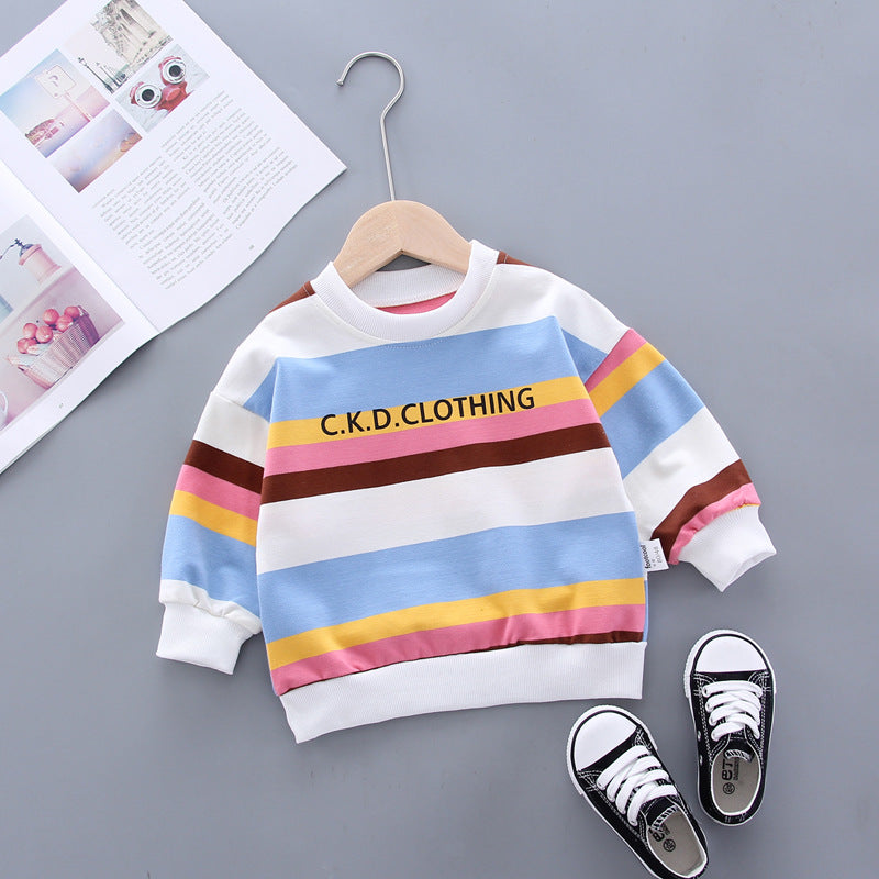 Baby Kid Boys Striped Letters Hoodies Sweatshirts Wholesale 230228120
