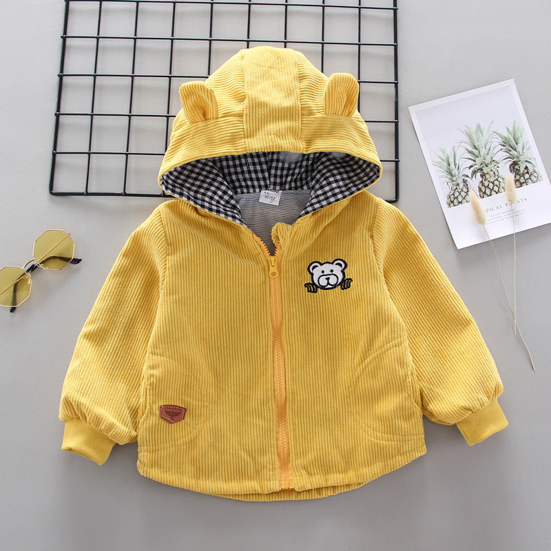 Baby Kid Boys Cartoon Embroidered Muslin&Ribbed Jackets Outwears Wholesale 230228122