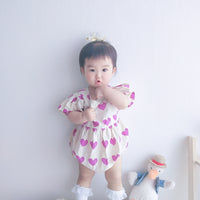 Load image into Gallery viewer, Baby Girls Love heart Print Rompers Wholesale 230228138
