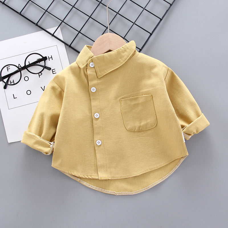 Baby Kid Boys Solid Color Shirts Wholesale 230228173