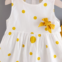 Load image into Gallery viewer, 2 Pieces Set Baby Kid Girls Polka dots Bow Tops And Solid Color Shorts Wholesale 230228182
