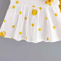 Load image into Gallery viewer, 2 Pieces Set Baby Kid Girls Polka dots Bow Tops And Solid Color Shorts Wholesale 230228182
