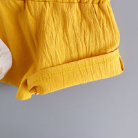 Load image into Gallery viewer, 2 Pieces Set Baby Kid Girls Polka dots Bow Tops And Solid Color Shorts Wholesale 230228182
