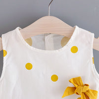 Load image into Gallery viewer, 2 Pieces Set Baby Kid Girls Polka dots Bow Tops And Solid Color Shorts Wholesale 230228182
