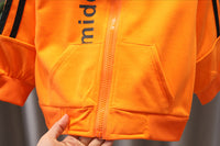 Load image into Gallery viewer, 2 Pieces Set Baby Kid Boys Letters Jackets Outwears And Striped Pants Wholesale 230228188
