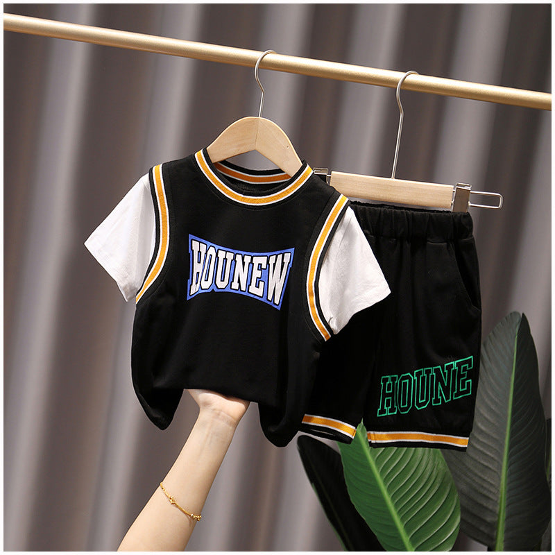 2 Pieces Set Baby Kid Boys Letters Tops And Shorts Wholesale 230228189