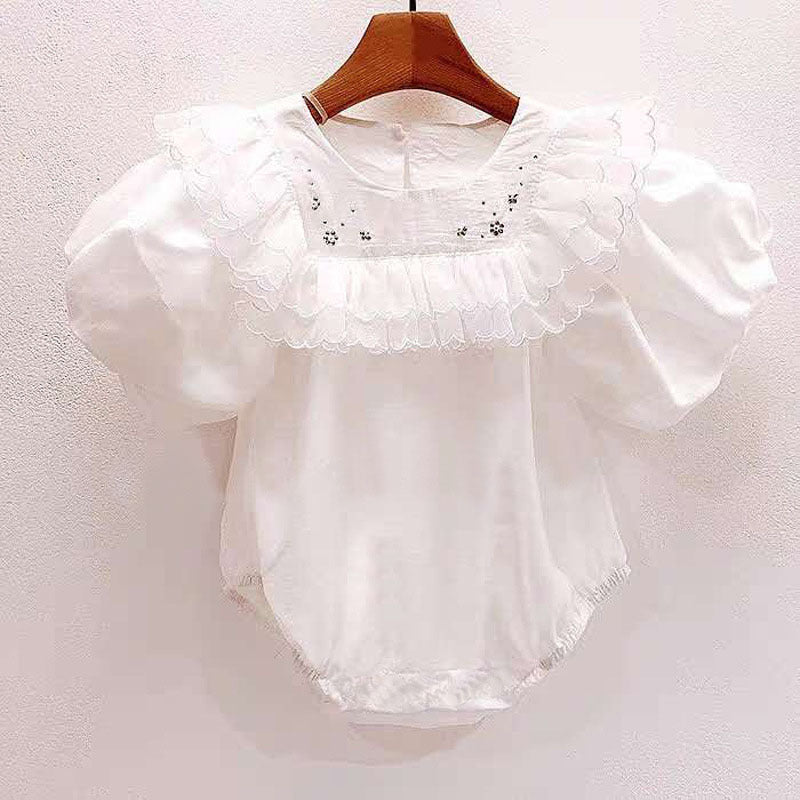 Baby Girls Solid Color Rompers Wholesale 230228190