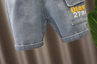 Load image into Gallery viewer, 2 Pieces Set Baby Kid Boys Striped Letters Polo Shirts And Shorts Wholesale 230228198
