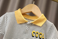Load image into Gallery viewer, 2 Pieces Set Baby Kid Boys Striped Letters Polo Shirts And Shorts Wholesale 230228198
