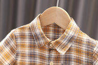 Load image into Gallery viewer, 3 Pieces Set Baby Kid Boys Checked Shirts Crochet Vests Waistcoats And Solid Color Pants Wholesale 230228207
