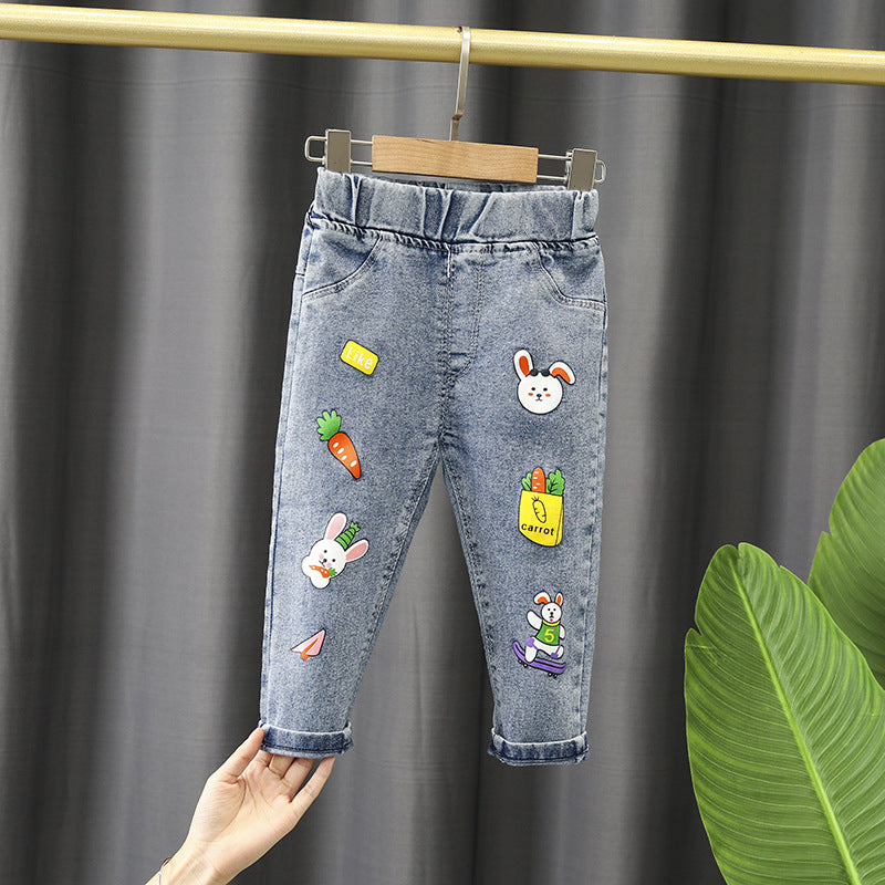 Baby Kid Girls Fruit Cartoon Embroidered Pants Wholesale 230228216
