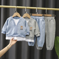 Load image into Gallery viewer, 2 Pieces Set Baby Kid Boys Cartoon Print Tops And Solid Color Pants Wholesale 230228220
