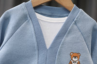 Load image into Gallery viewer, 2 Pieces Set Baby Kid Boys Cartoon Print Tops And Solid Color Pants Wholesale 230228220
