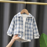 Load image into Gallery viewer, Baby Kid Boys Checked Tops Wholesale 230228221
