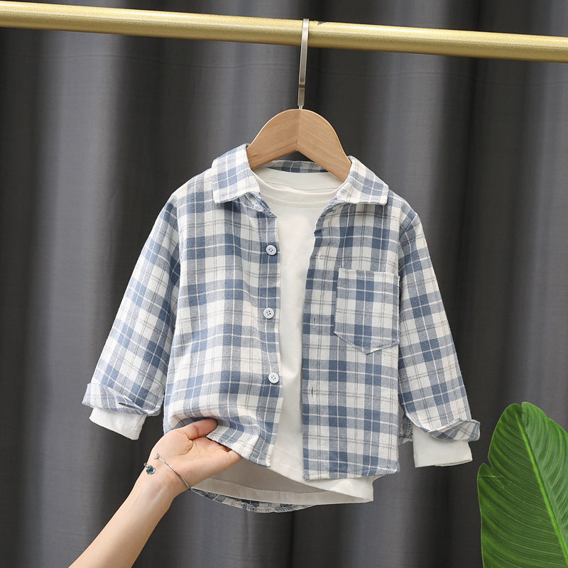 Baby Kid Boys Checked Tops Wholesale 230228221