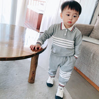 Load image into Gallery viewer, 2 Pieces Set Baby Kid Boys Striped Polo Shirts And Pants Wholesale 230228222
