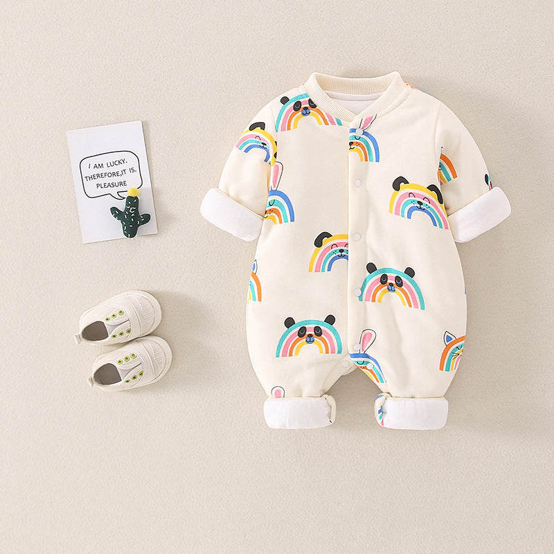 Baby Unisex Rainbow Cartoon Print Jumpsuits Wholesale 230228254