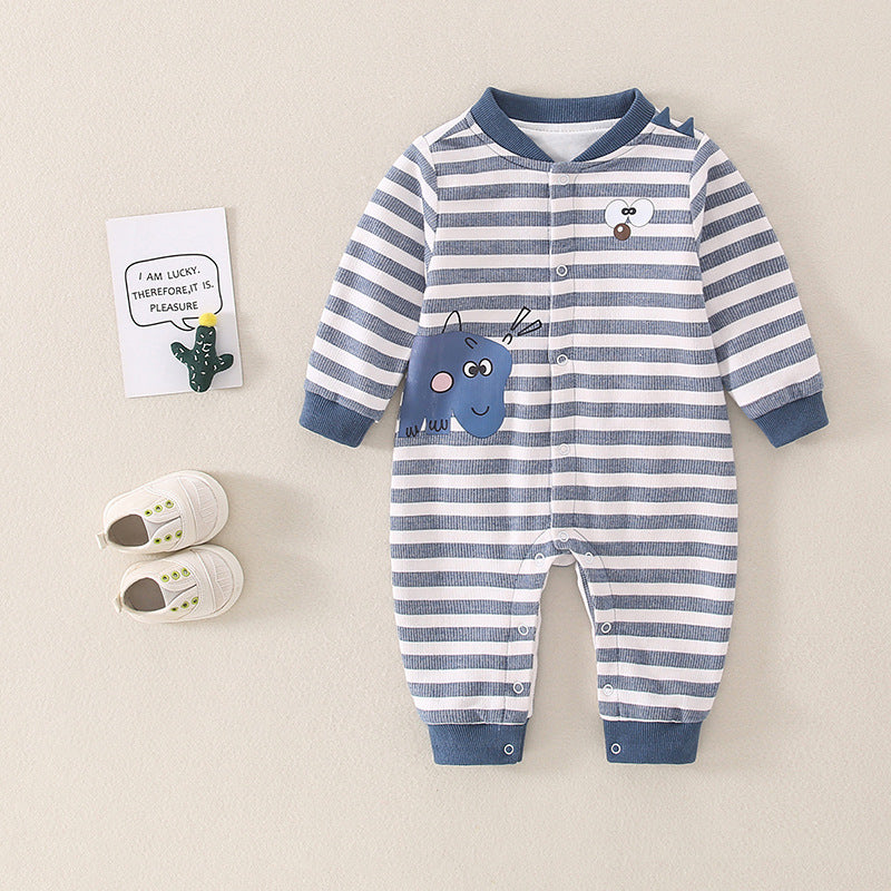 Baby Unisex Striped Animals Cartoon Jumpsuits Wholesale 230228276