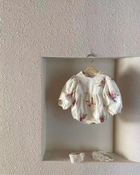 Load image into Gallery viewer, Baby Girls Flower Print Rompers Wholesale 230228283

