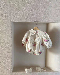 Load image into Gallery viewer, Baby Girls Flower Print Rompers Wholesale 230228283
