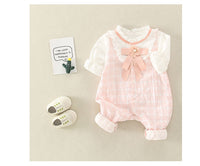 Load image into Gallery viewer, Baby Girls Flower Checked Birthday Jumpsuits Wholesale 230228285
