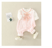 Load image into Gallery viewer, Baby Girls Flower Checked Birthday Jumpsuits Wholesale 230228285
