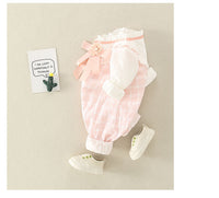 Load image into Gallery viewer, Baby Girls Flower Checked Birthday Jumpsuits Wholesale 230228285
