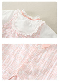 Load image into Gallery viewer, Baby Girls Flower Checked Birthday Jumpsuits Wholesale 230228285
