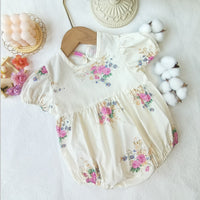 Load image into Gallery viewer, Baby Girls Flower Print Rompers Wholesale 230228316

