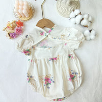 Load image into Gallery viewer, Baby Girls Flower Print Rompers Wholesale 230228316
