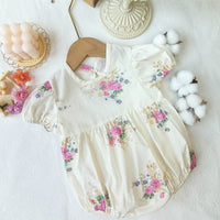 Load image into Gallery viewer, Baby Girls Flower Print Rompers Wholesale 230228316
