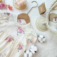 Load image into Gallery viewer, Baby Girls Flower Print Rompers Wholesale 230228316
