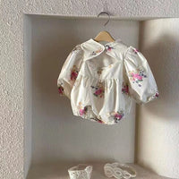 Load image into Gallery viewer, Baby Girls Flower Print Rompers Wholesale 230228316
