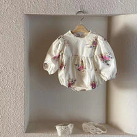 Load image into Gallery viewer, Baby Girls Flower Print Rompers Wholesale 230228316
