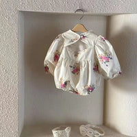 Load image into Gallery viewer, Baby Girls Flower Print Rompers Wholesale 230228316
