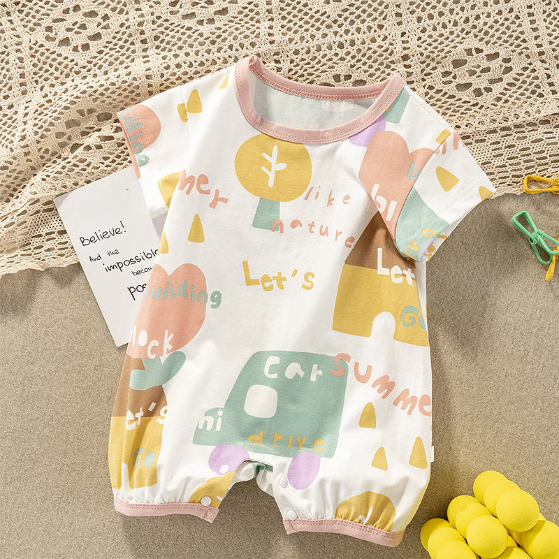 Baby Unisex Letters Cartoon Print Rompers Wholesale 230228332