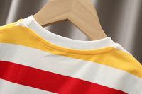 Load image into Gallery viewer, 2 Pieces Set Baby Kid Boys Striped Dinosaur Embroidered T-Shirts And Letters Shorts Wholesale 230228338
