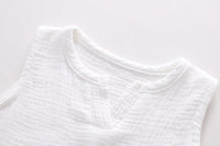 Load image into Gallery viewer, 2 Pieces Set Baby Kid Boys Solid Color Print Tank Tops And Graphic Pants Wholesale 230228339
