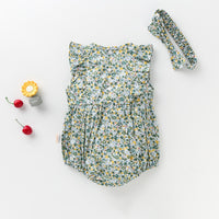 Load image into Gallery viewer, Baby Girls Flower Print Rompers Wholesale 230228341
