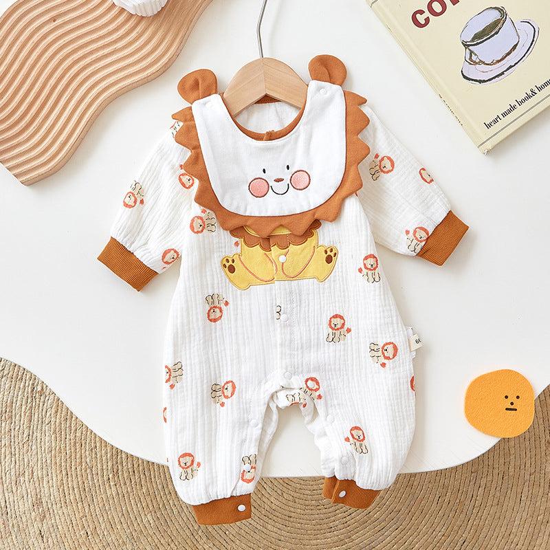 Baby Unisex Animals Cartoon Embroidered Print Jumpsuits Wholesale 230228361