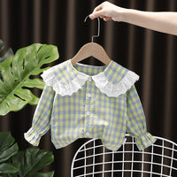Load image into Gallery viewer, Baby Kid Girls Fruit Checked Print Shirts Wholesale 230228369
