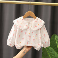 Load image into Gallery viewer, Baby Kid Girls Fruit Checked Print Shirts Wholesale 230228369

