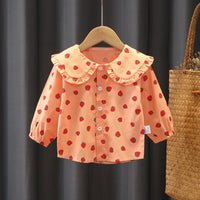 Load image into Gallery viewer, Baby Kid Girls Fruit Checked Print Shirts Wholesale 230228369
