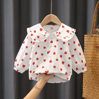 Load image into Gallery viewer, Baby Kid Girls Fruit Checked Print Shirts Wholesale 230228369
