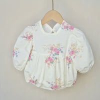 Load image into Gallery viewer, Baby Girls Flower Print Rompers Wholesale 230228382
