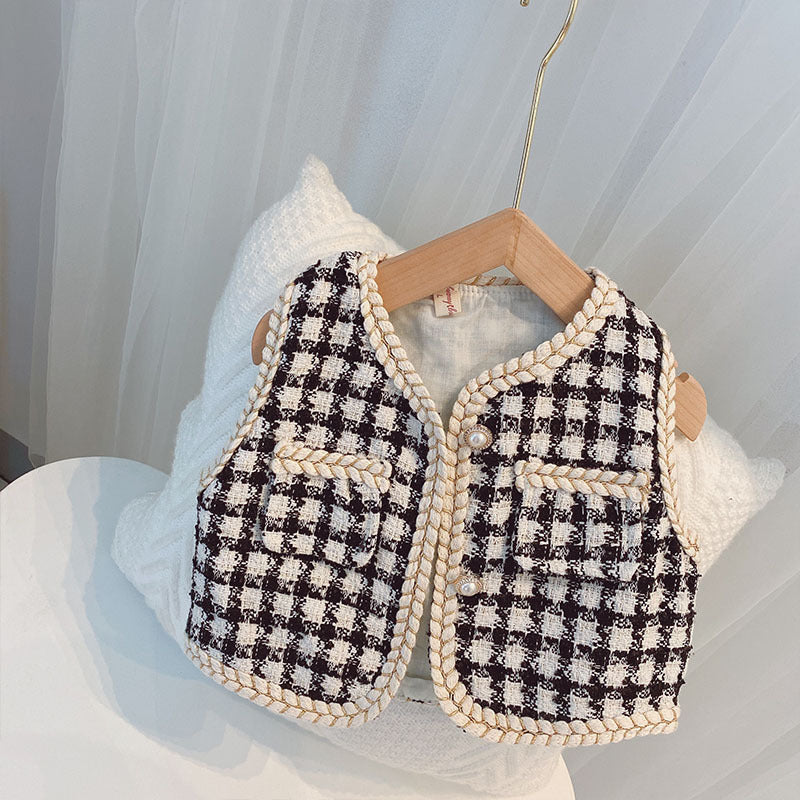 Baby Kid Girls Checked Vests Waistcoats Wholesale 230228383